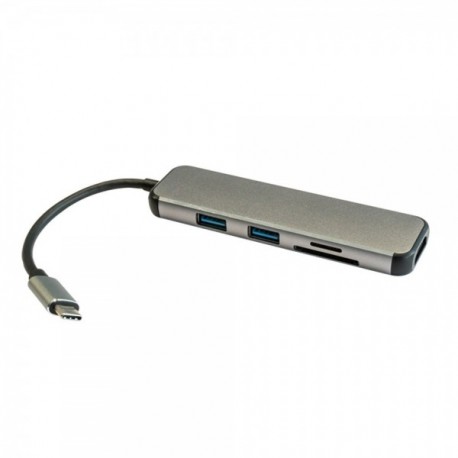 HUB USB 3.0 TYPE-C 2P USB-A + CR + HDMI