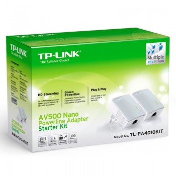 ADAPTADOR POWERLINE TP-LINK AV600 TL-PA4010 KIT 2 UDS