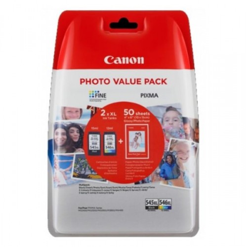 Tinteiros Canon Multipack PG-545XL/CL546XL Preto + Cores - Original