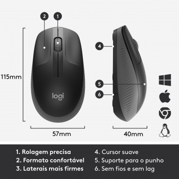 Rato Logitech M190 Wireless Preto