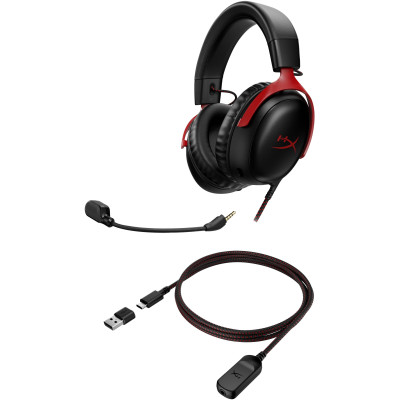 Headset HyperX Cloud III DTS Preto/Vermelho