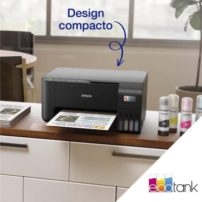 Impressora Jato de Tinta Epson EcoTank ET-2860 Multifunções (Impressão, Cópia, Digitalização), Duplex Manual, Wireless