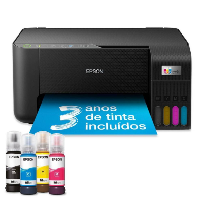 Impressora Jato de Tinta Epson EcoTank ET-2860 Multifunções (Impressão, Cópia, Digitalização), Duplex Manual, Wireless