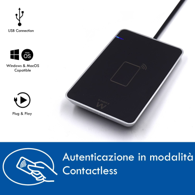 Leitor de Cartões Ewent EW1053 NFC Contactless Smart & ID Card Reader