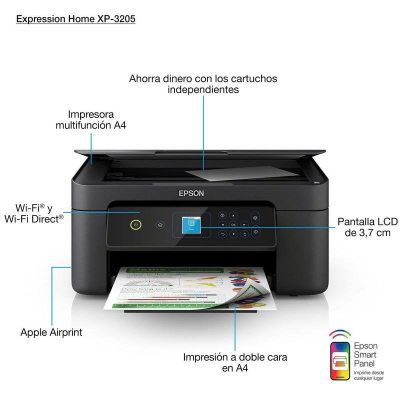 Impressora Multifunções Epson Expression Home XP-3205 Cores WiFi Duplex
