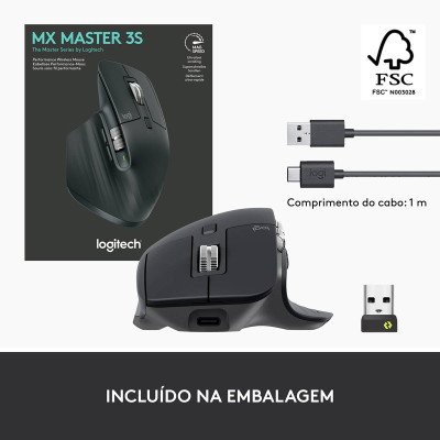 Rato Óptico Logitech MX Master 3s Wireless/Bluetooth 8000DPI Graphite