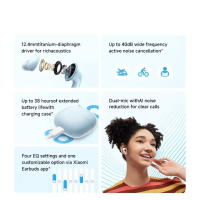 Auriculares Xiaomi Redmi Buds 6 Lite ANC True Wireless Azuis Auriculares Xiaomi Redmi Buds 6 Lite ANC True Wireless Azuis