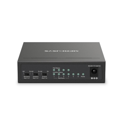 Switch de Rede Mercusys MS106LP 6 Portas 10/100Mbps Managed com 4 Portas PoE+ Desktop/Wall Mount