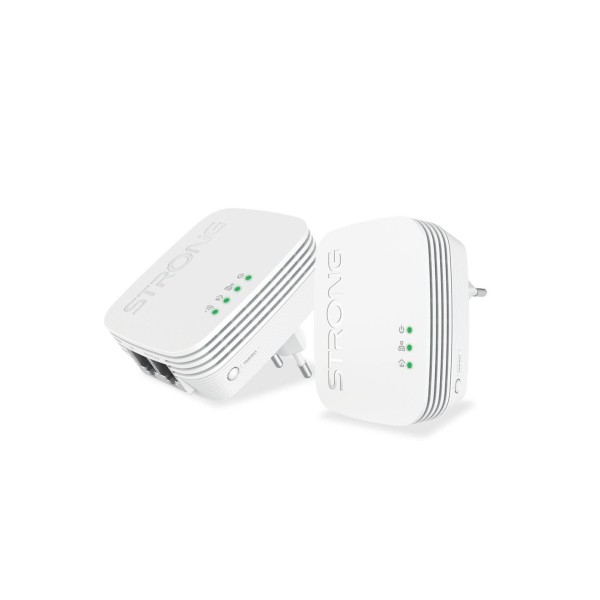 Adaptador de Rede Powerline Strong POWERLWF600DUOMINI 600 Mbps, Ethernet, Wi-Fi, Branco (2 Unidades)