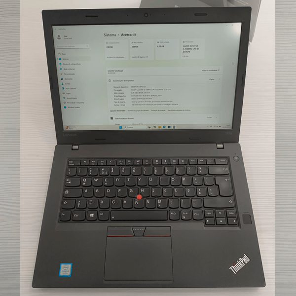 Portátil Lenovo T470P | i5 7300HQ | 8GB DDR4 | 256GB SSD | 14" 1920x1080 | Win11PRO - Recondicionado