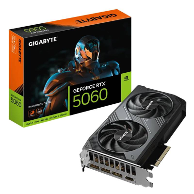 Placa Gráfica Gigabyte NVIDIA GeForce RTX 5060 "Blackwell" Windforce OC 8G GDDR7 DLSS4