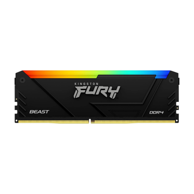 Memória RAM UDIMM Kingston Fury Beast RGB 16GB (1x16GB) DDR4-3200MHz (Intel XMP) CL16 (16-18-18) 1.35V Preta