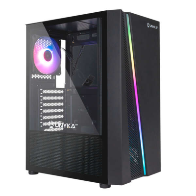 Caixa Unyka ATX Glayze Rgb Gaming Preto