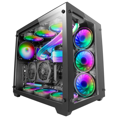 Caixa Extended-ATX Mars Gaming MCV3 RGB Vidro Temperado Preta