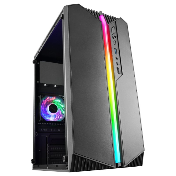 Caixa Micro-ATX Mars Gaming MC-S1 FRGB Tempered Glass Preta