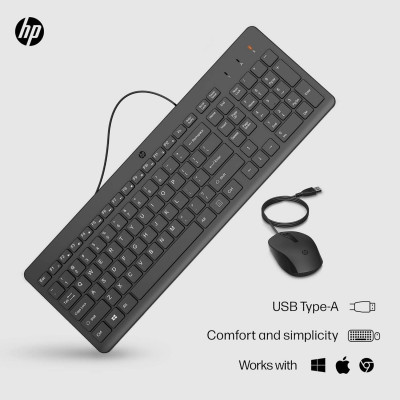 Teclado + Rato HP 150 USB Wired PT Preto