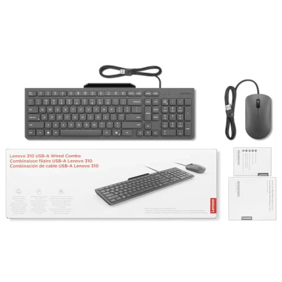 Teclado + Rato Lenovo 310 USB-A Combo PT Preto