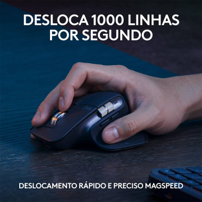 Teclado Logitech MX Keys S Bluetooth PT Graphite + Rato Óptico Logitech MX Master 3s Wireless/Bluetooth 8000DPI Graphite