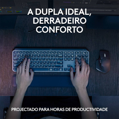 Teclado Logitech MX Keys S Bluetooth PT Graphite + Rato Óptico Logitech MX Master 3s Wireless/Bluetooth 8000DPI Graphite