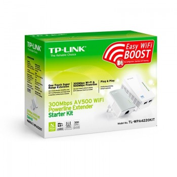 Kit 2 Adaptadores PowerLine TP-Link 500Mbps c/Wireless  N 300Mbps
