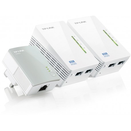 Kit 3 Adaptadores PowerLine TP-Link 500Mbps c/Wir N 300Mbps-TL-WPA4